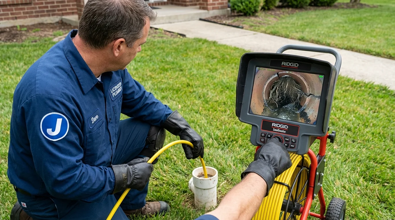 Sewer camera inspection being performed by Johns Plumbing LLC in Shinnston
